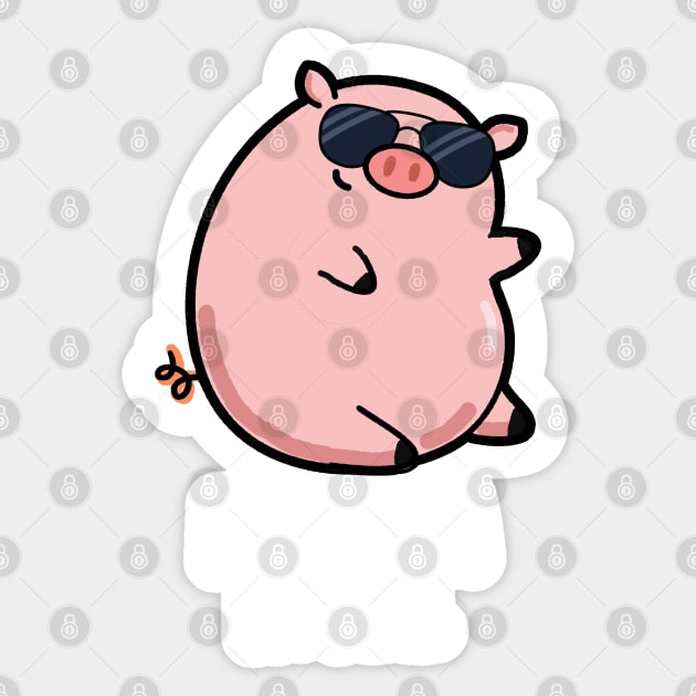 I'm Kinda A Pig Deal Funny Pig Pun Sticker by punnybone